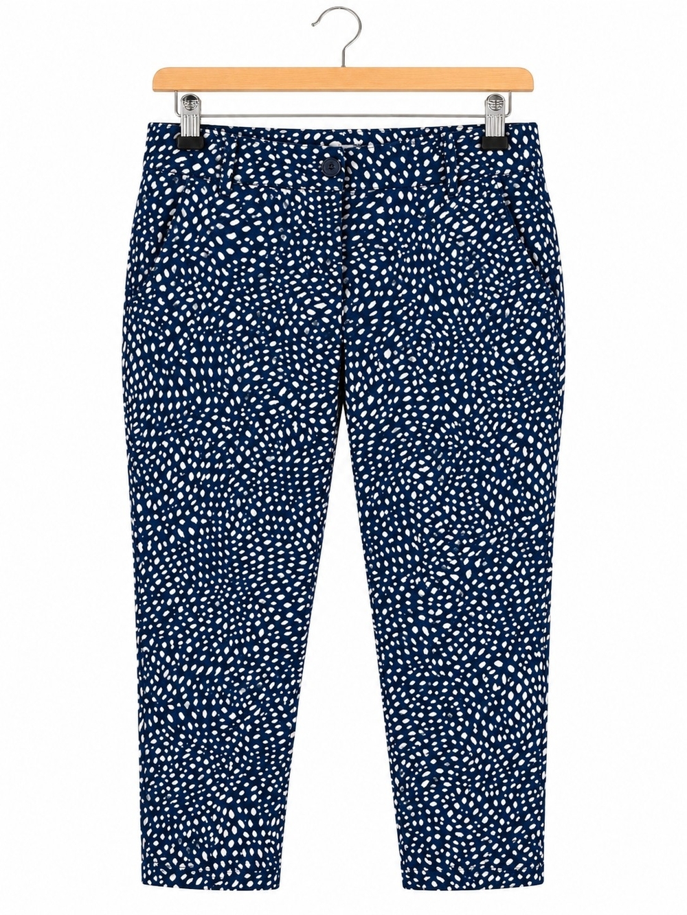Gap Women’s 6 Slim Cropped Navy White Print Stretch Ankle Pants